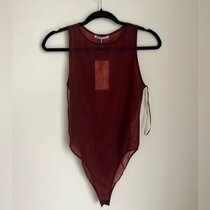 Zara Burgundy Sleeveless Bodysuit